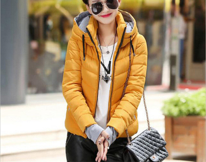 Bright Yellow Puffer Jacket with Black Trousers — Parka Outfits