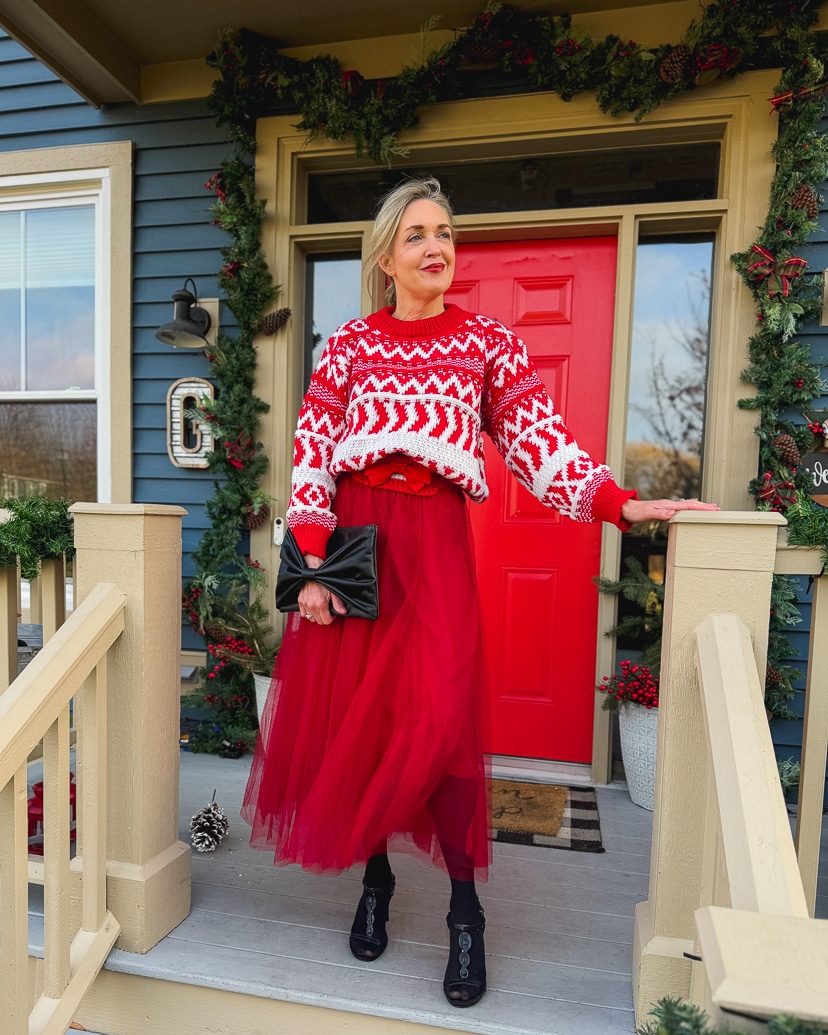 Festive Fair Isle Sweater with Tulle Skirt Festive Fair Isle Sweater with Tulle Skirt — Fair Isle Sweater Outfits