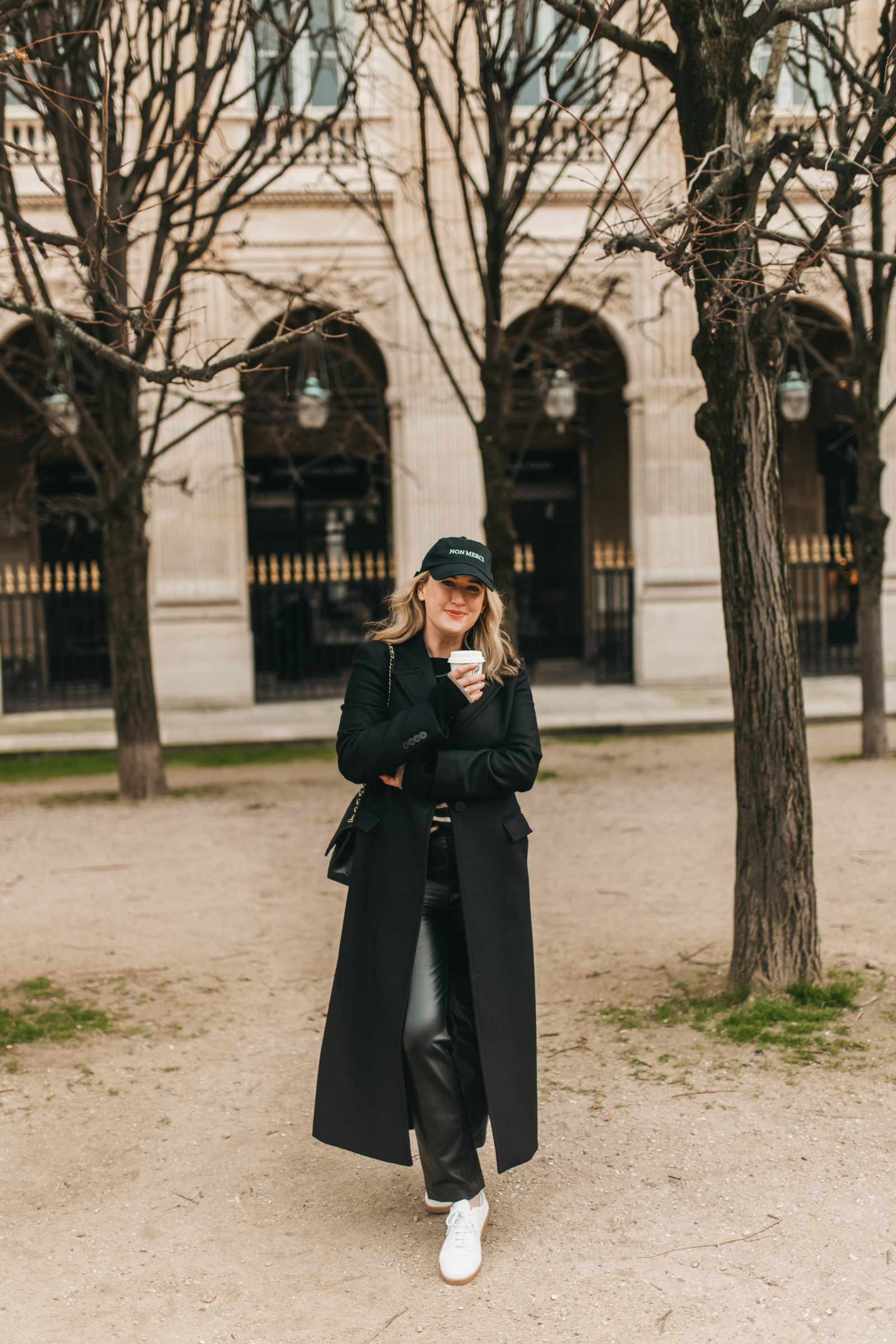 White Sneakers Outfit Idea — Winter Outfits for Warm Weather