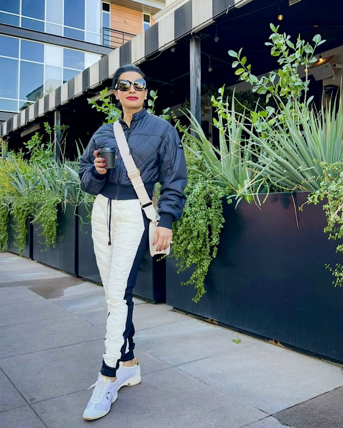 Athleisure Quilted Bomber Jacket and Trousers Set — Fall to Winter Outfits