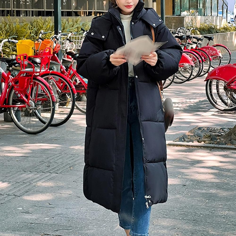 White Turtleneck Black Long Puffer Coat Outfit Idea White Turtleneck Black Long Puffer Coat Outfit Idea — Long Puffer Coat Outfits