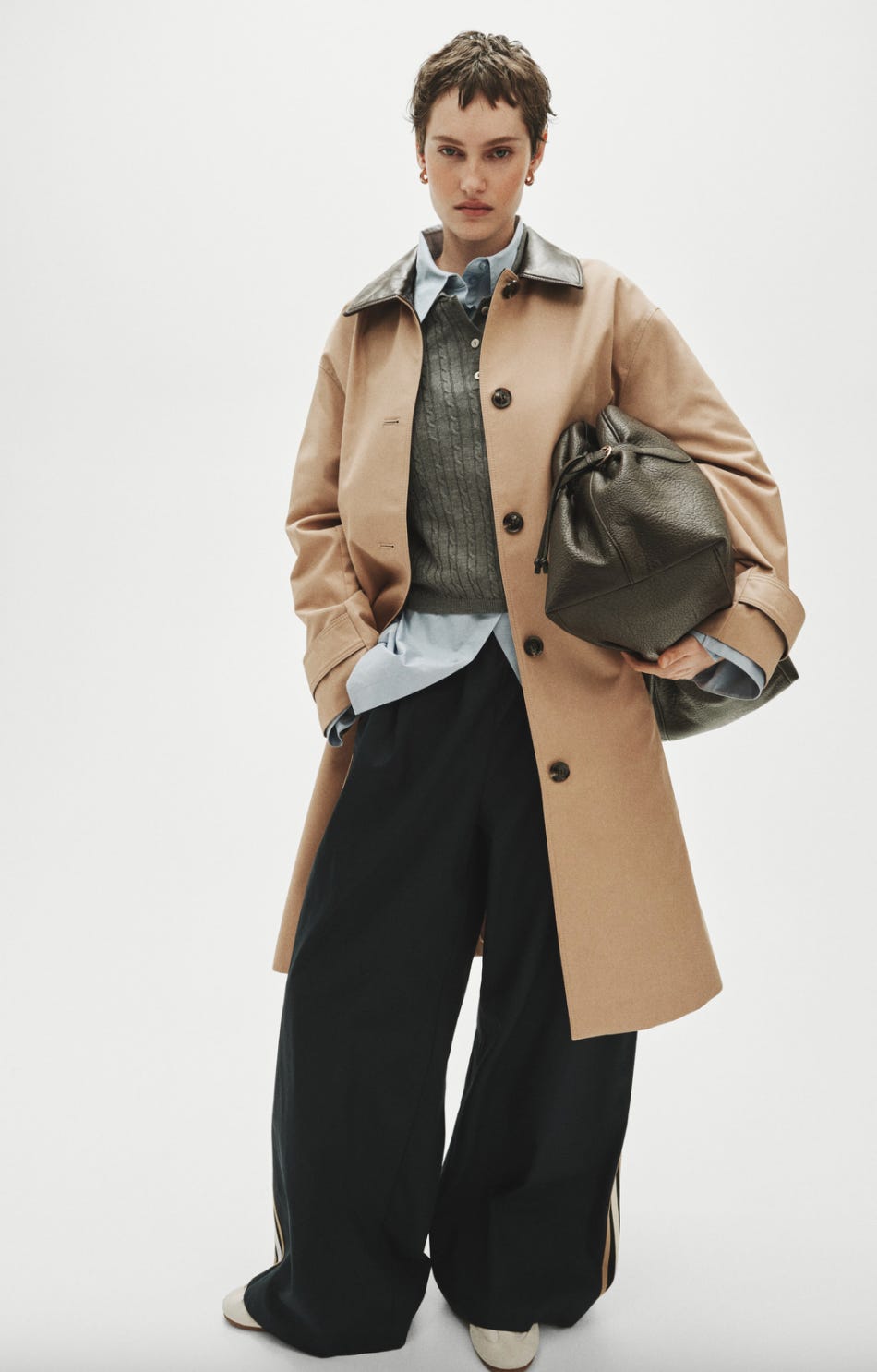 Weekend Ready: Beige Jacket with Orange Cardigan — Car Coat Outfits