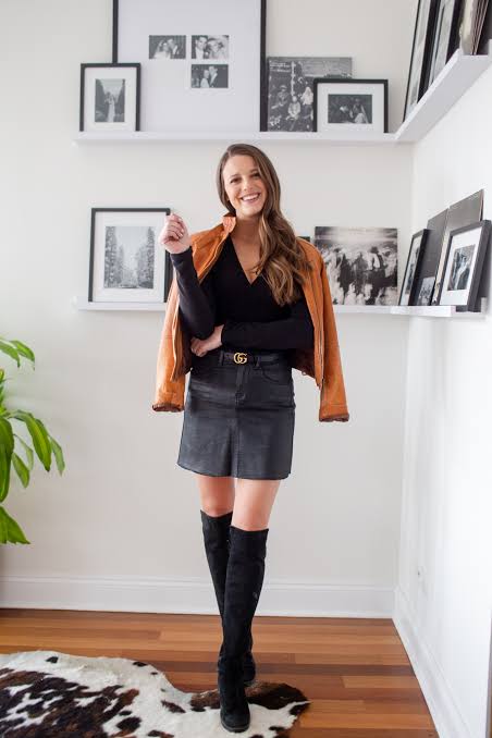 Suede Statement: Over-the-Knee Boots with a Mini Skirt Suede Statement: Over-the-Knee Boots with a Mini Skirt — Black Boots Outfits