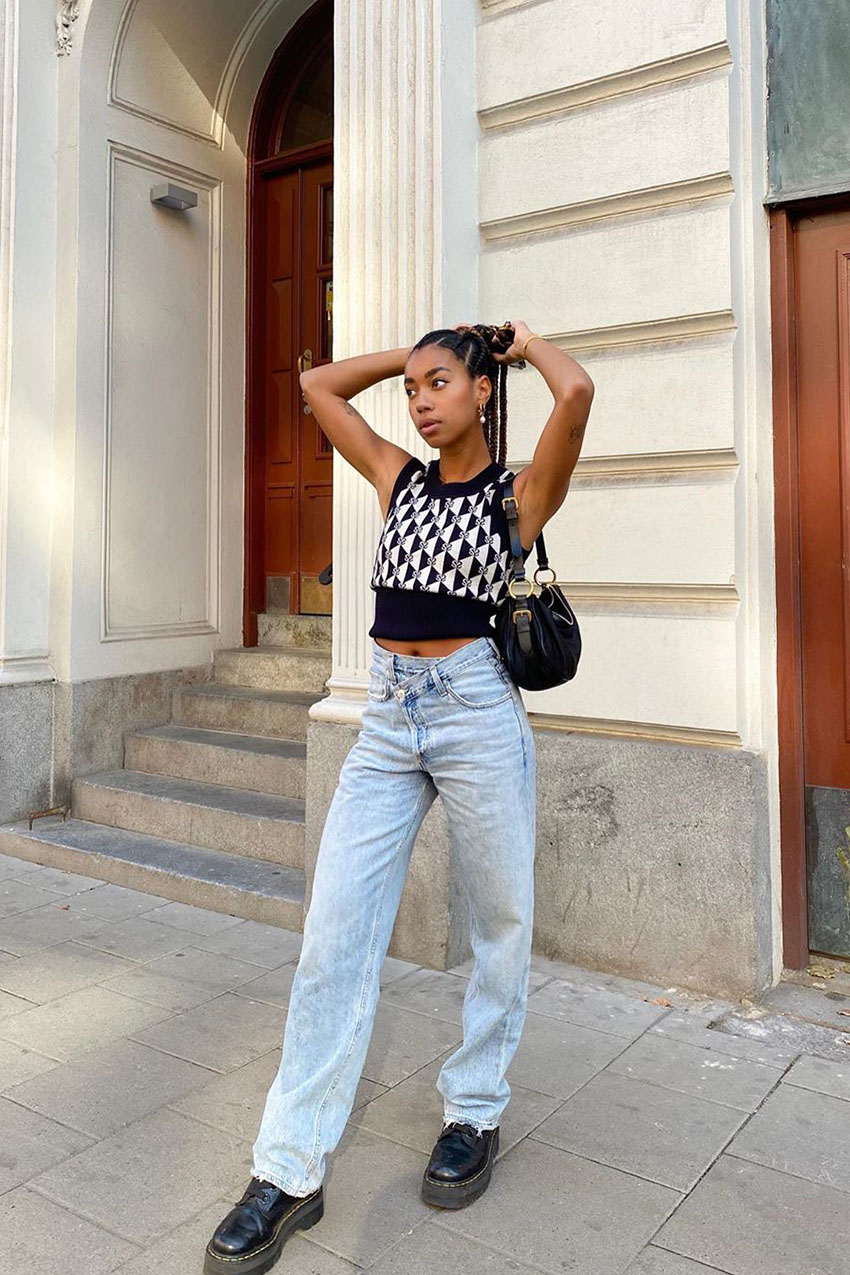 Black Platform Loafers Oxfords Outfit Idea Black Platform Loafers Oxfords Outfit Idea — Combat Boots Outfits
