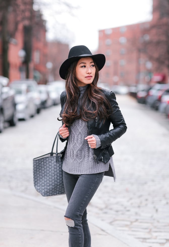 Leather Jacket and Knitwear for Petite Urban Looks Leather Jacket and Knitwear for Petite Urban Looks — Winter Outfits for Petite Women