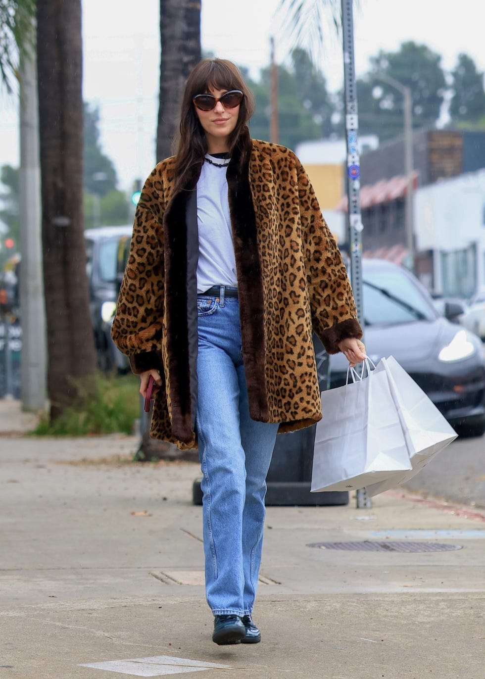 Effortless Leopard Coat with T-shirt and Jeans Effortless Leopard Coat with T-shirt and Jeans — Leopard Coat Outfits
