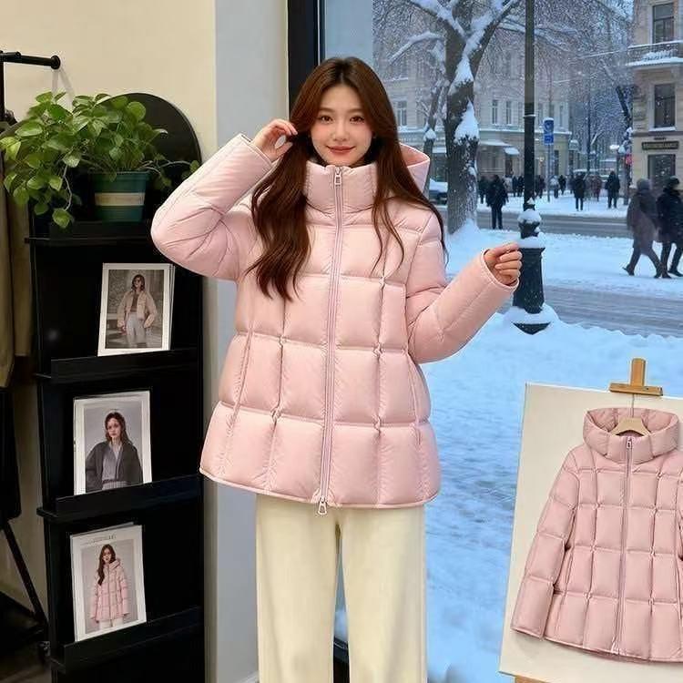 Light Pink Puffer Jacket for Petite Winter Wear Winter Outfits for Petite Women