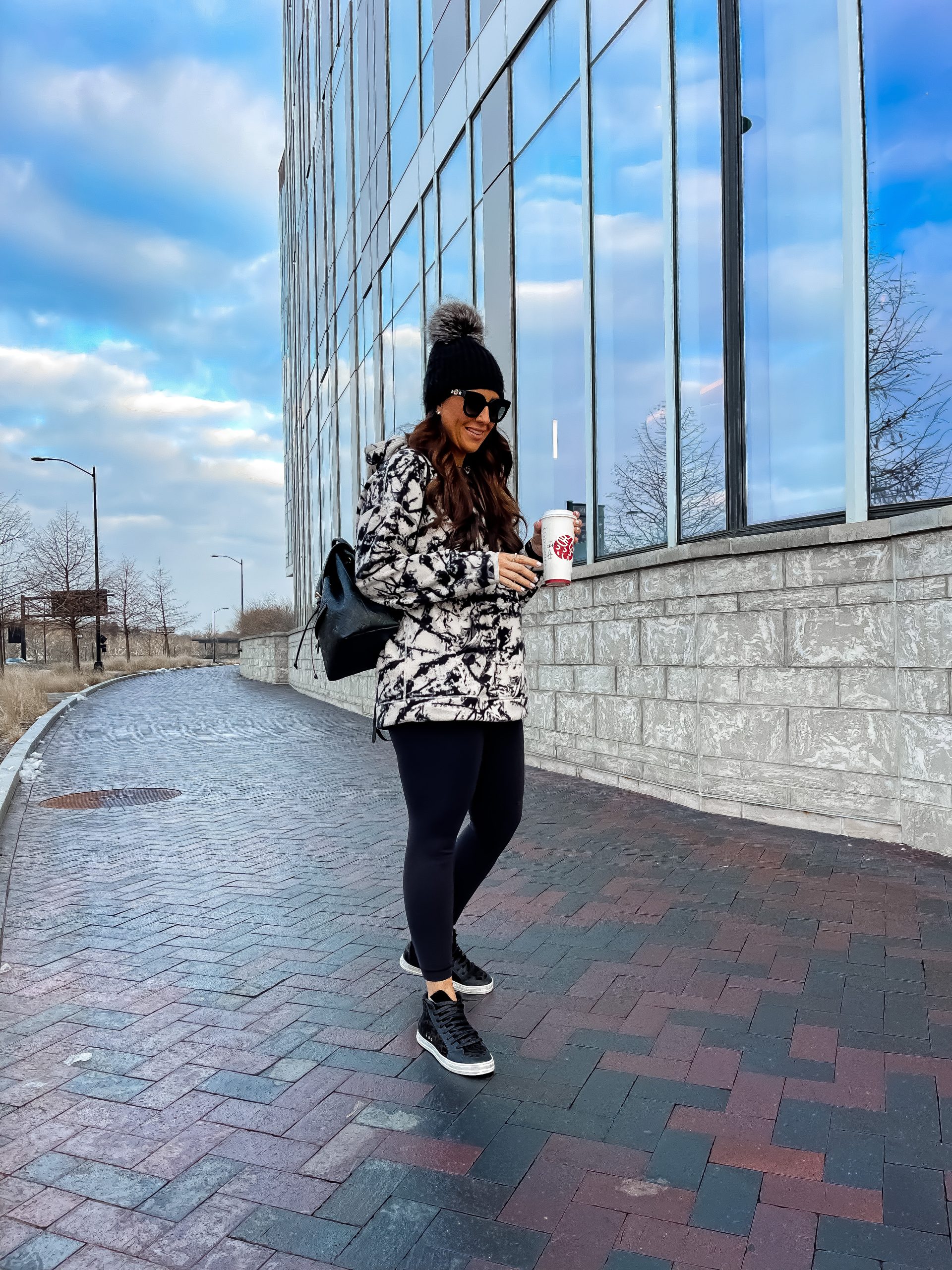 Patterned Puffer Jacket for a Winter Statement — Winter Athleisure Outfits