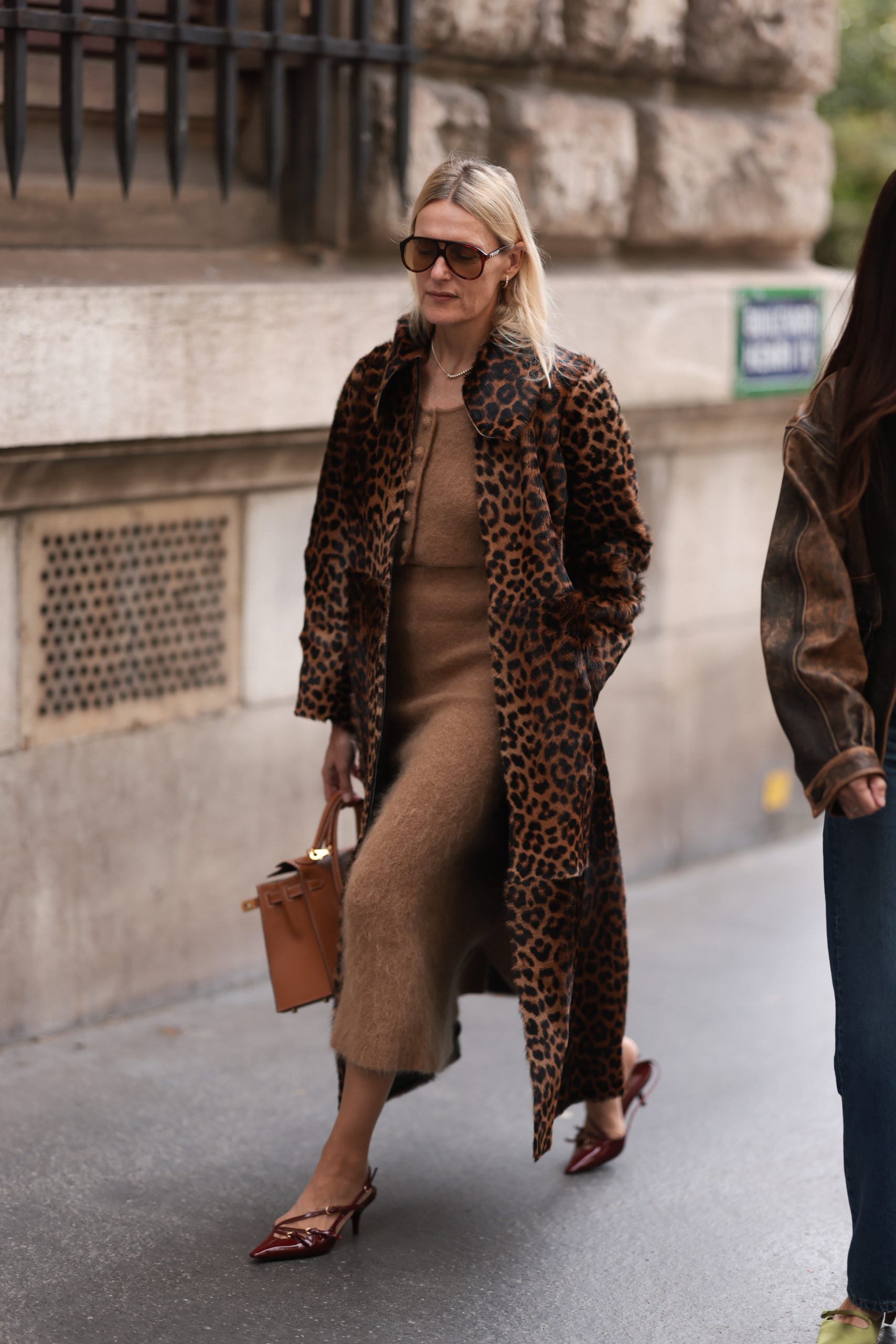 Chic Leopard Coat with Knit Midi Dress Chic Leopard Coat with Knit Midi Dress — Leopard Coat Outfits