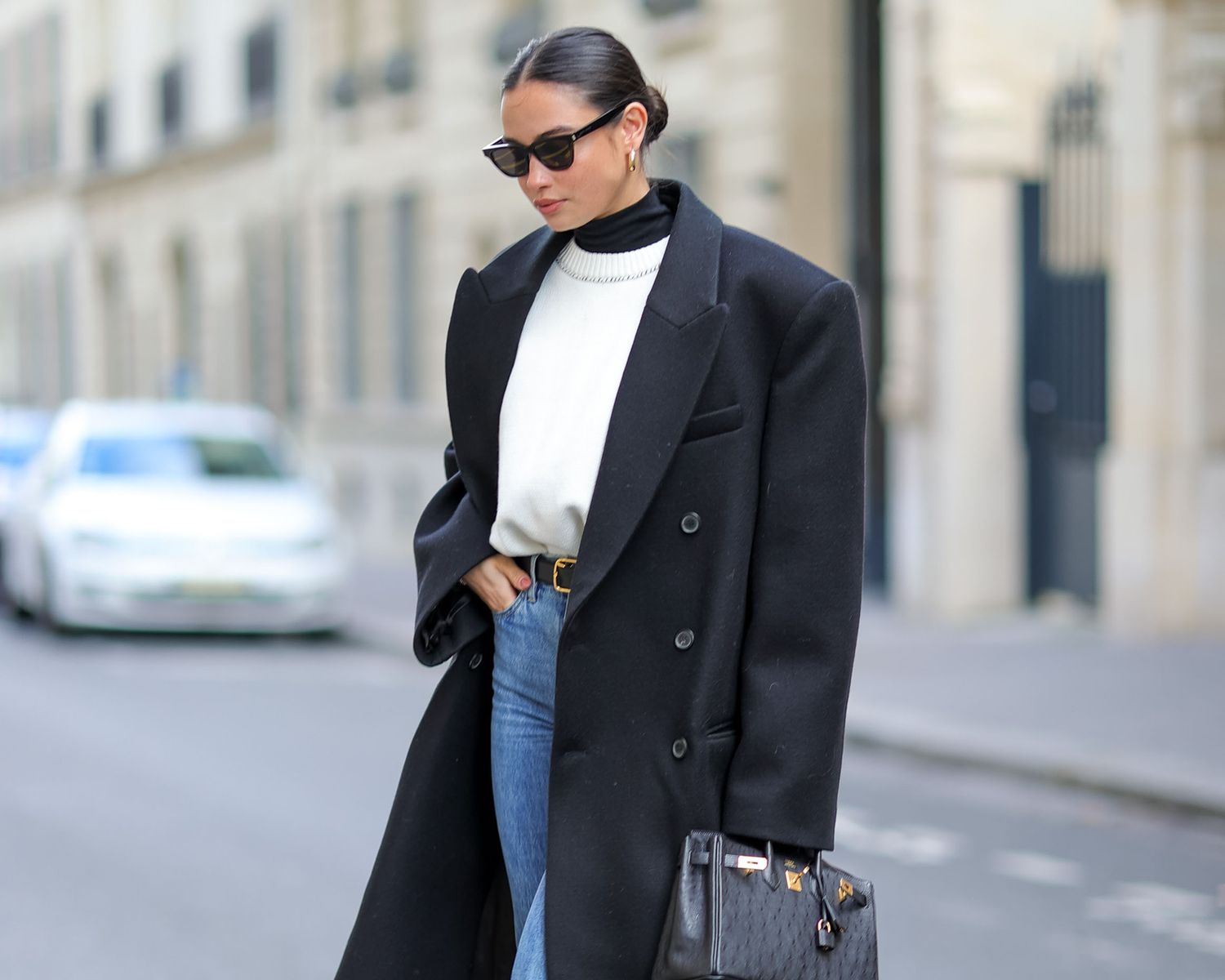 Blue Denim Jeans Outfit Idea Blue Denim Jeans Outfit Idea — Winter Layering Outfits