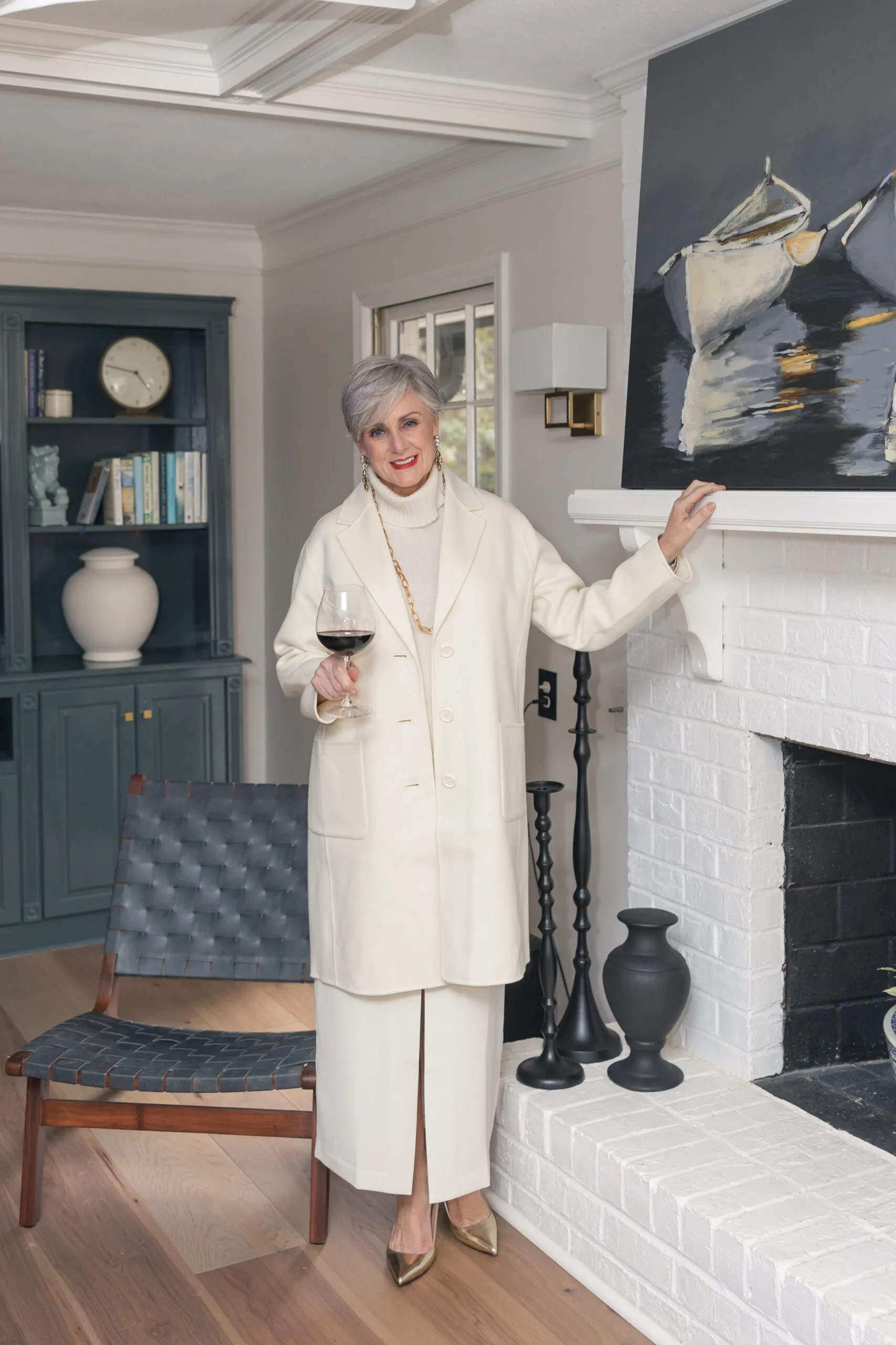 Elegant Cream Coat and Skirt Set — Winter Capsule Wardrobe