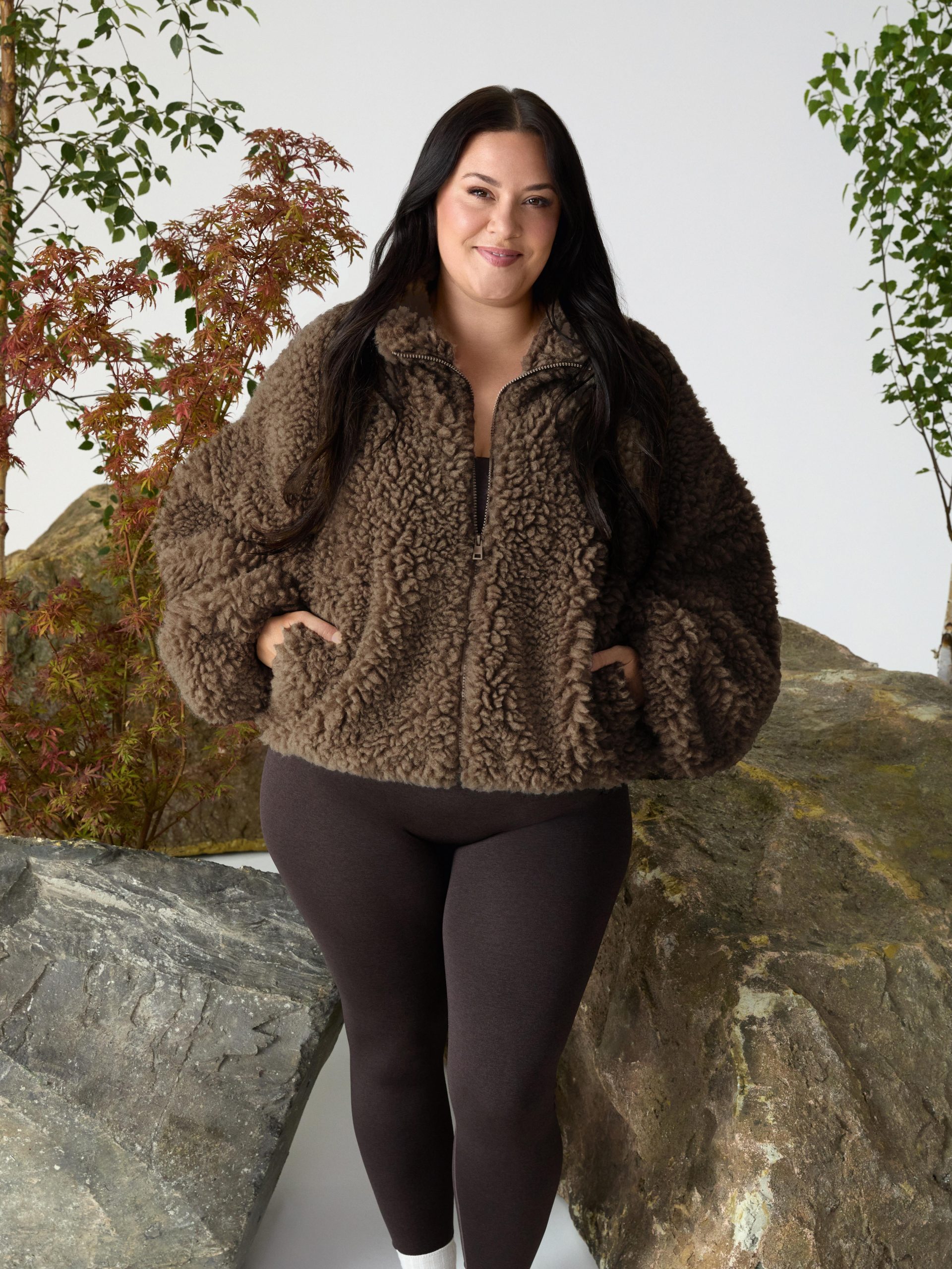 Brown Teddy Fleece Jacket for Cozy Loungewear — Comfy Winter Outfits