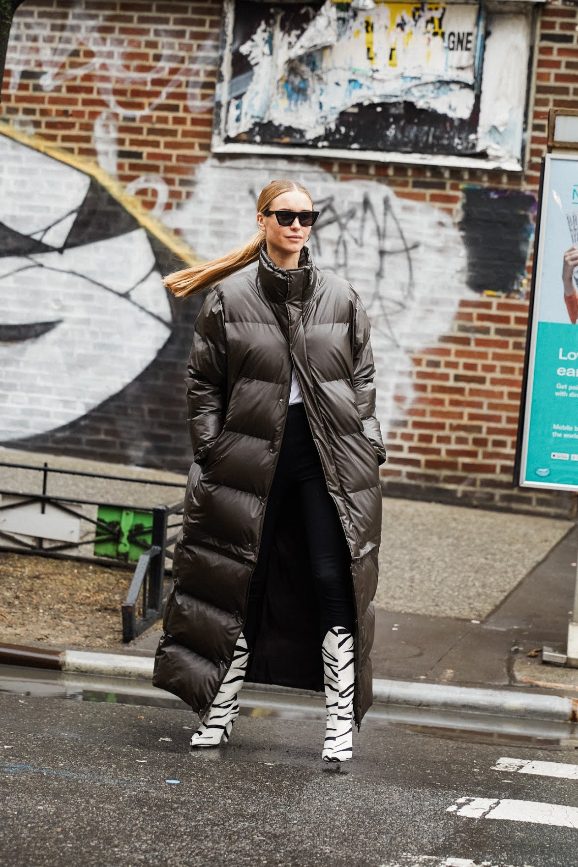 Zebra Print Boots Outfit Idea Zebra Print Boots Outfit Idea — Long Puffer Coat Outfits