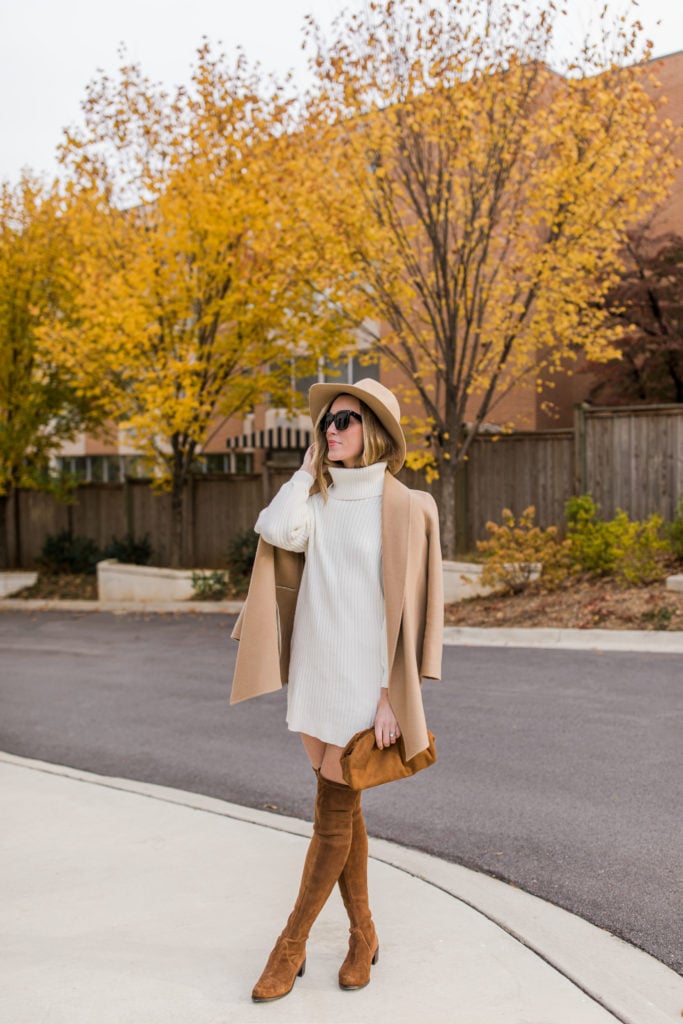 Autumn Casual with Suede Boots and a Camel Coat Autumn Casual with Suede Boots and a Camel Coat — Over the Knee Boots Outfits