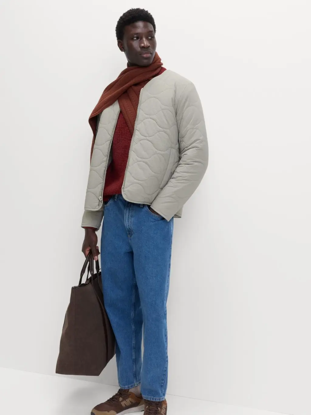 Textured Layers: Bomber Jacket and Knit Sweater Textured Layers: Bomber Jacket and Knit Sweater — Winter Outfits for Men