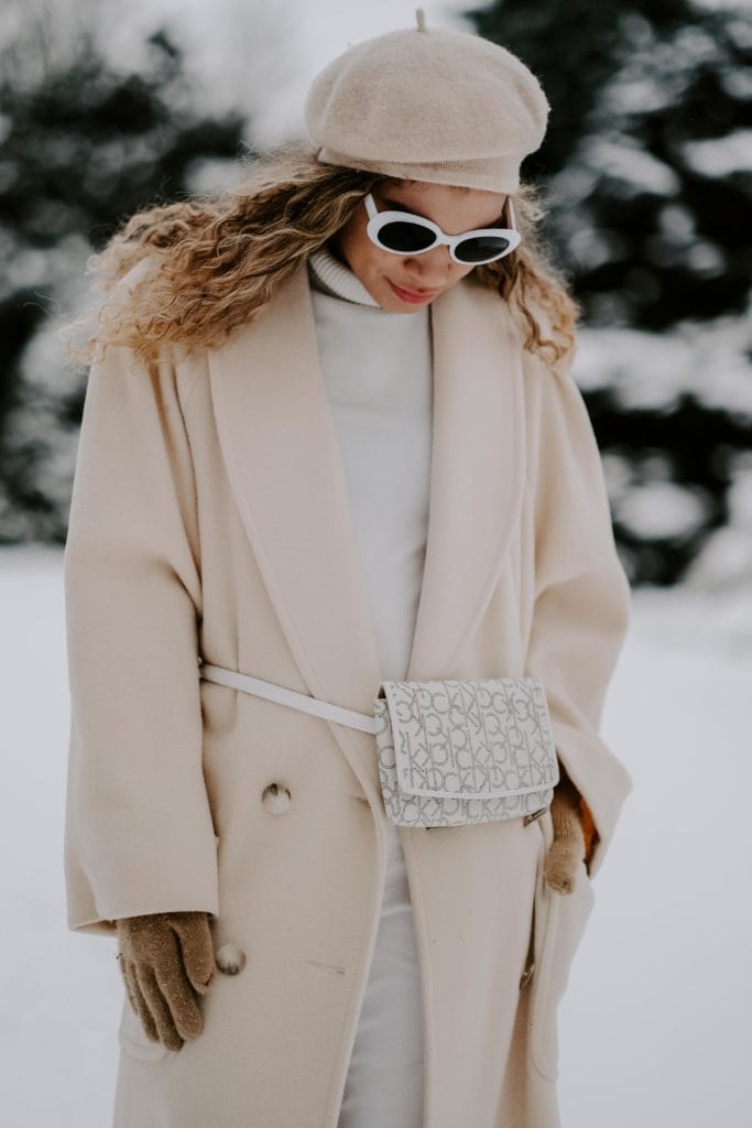 White Trousers Outfit Idea — Winter White Outfits