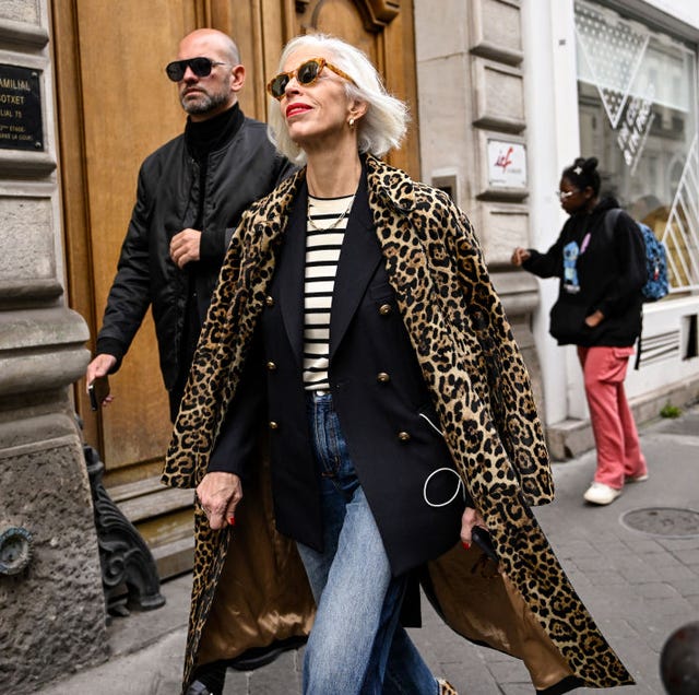 Layered Leopard Coat with Blazer and Jeans Layered Leopard Coat with Blazer and Jeans — Leopard Coat Outfits