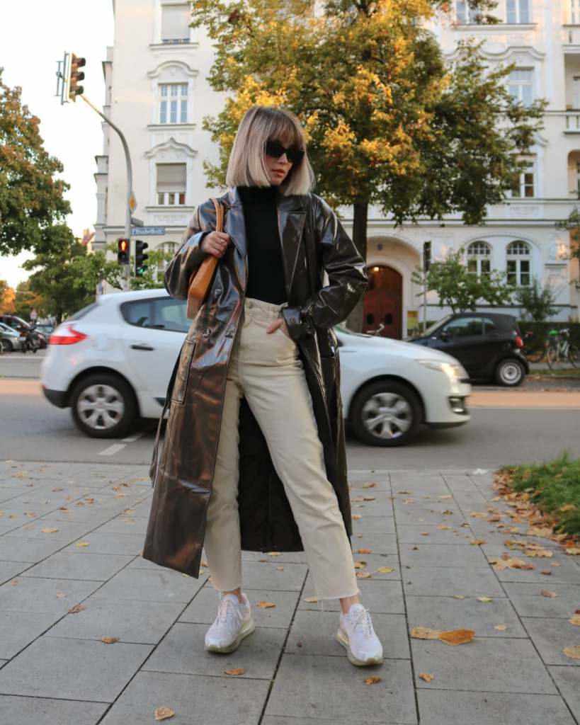 Vinyl Trench Coat for a Modern Winter Edge — Comfy Winter Outfits
