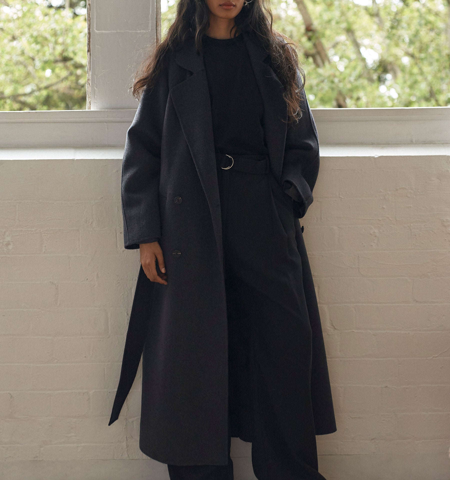 Monochromatic Grey Oversized Coat and Sweatpants — Winter Capsule Wardrobe