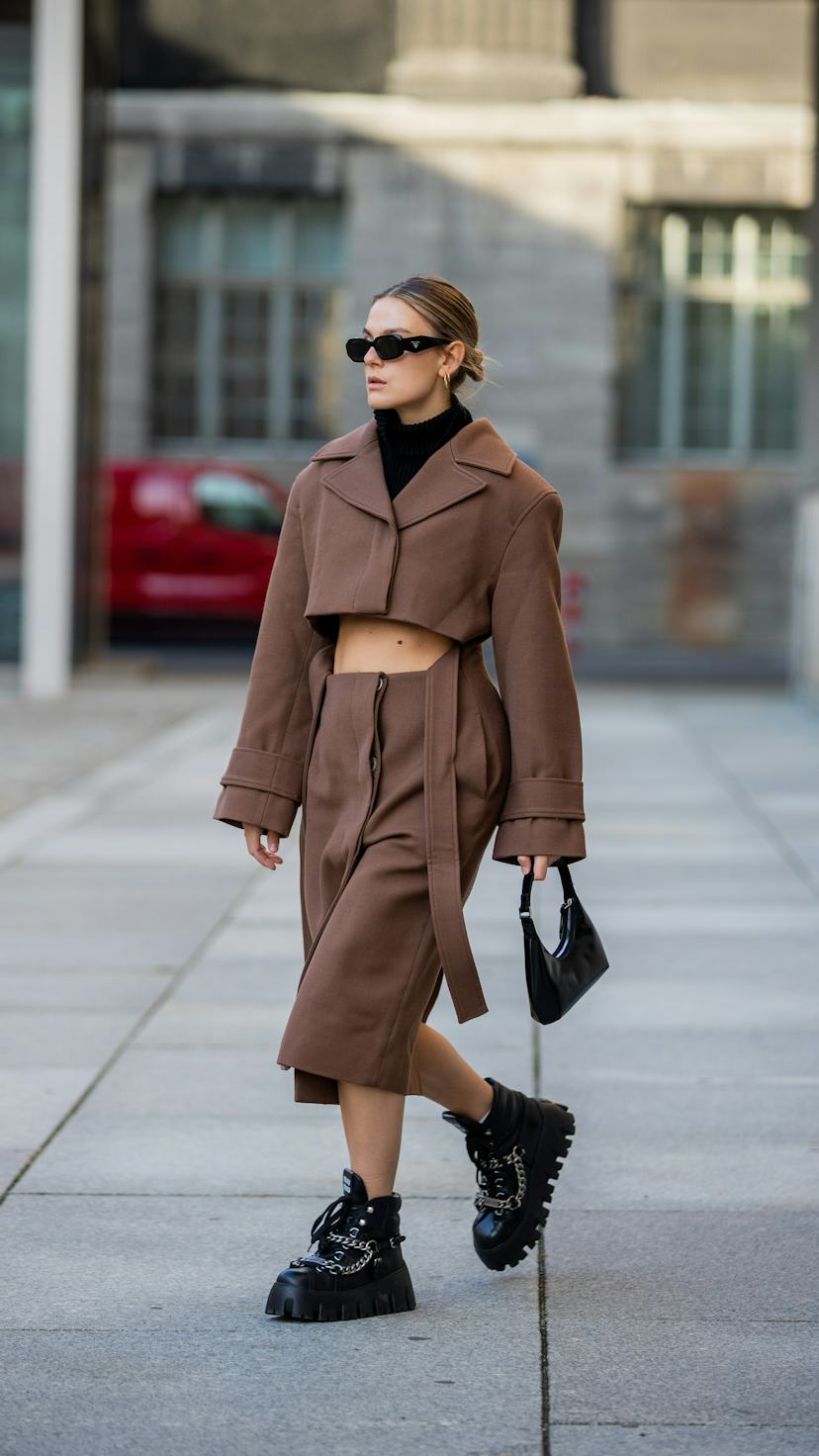 Chunky Platform Boots with Coordinated Set — Winter Boots Outfits