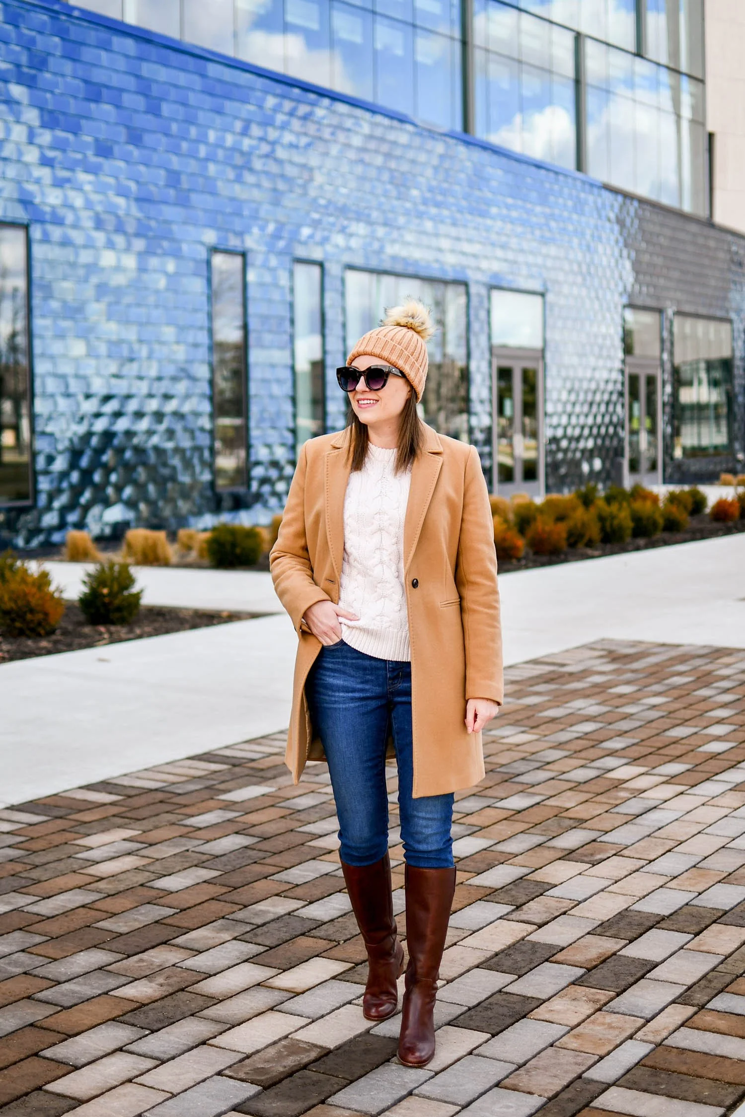Knee-High Boots Outfit Idea — Neutral Winter Outfits