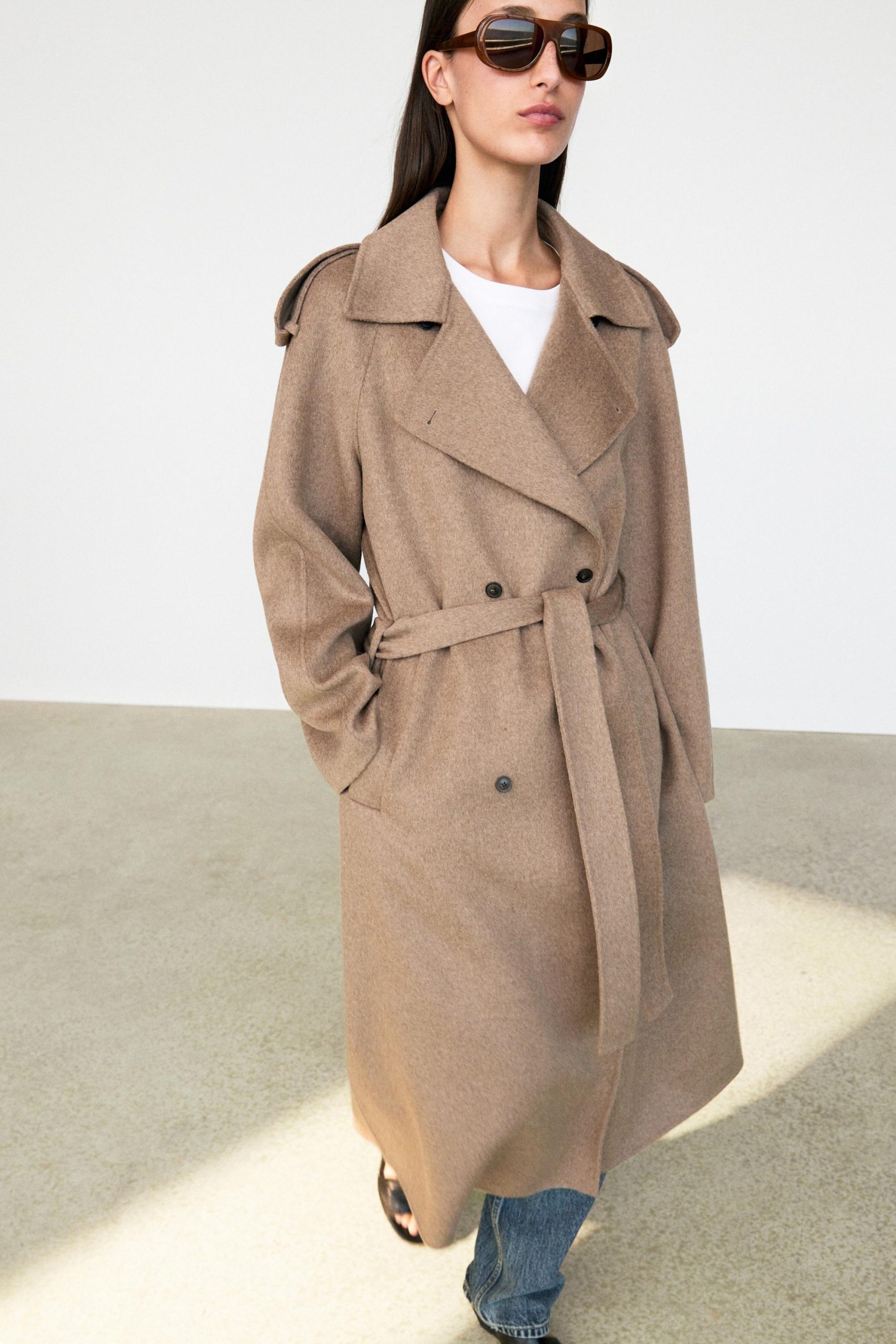Classic Taupe Grey Wool Blend Trench Coat Classic Taupe Grey Wool Blend Trench Coat — Wool Coat Outfits