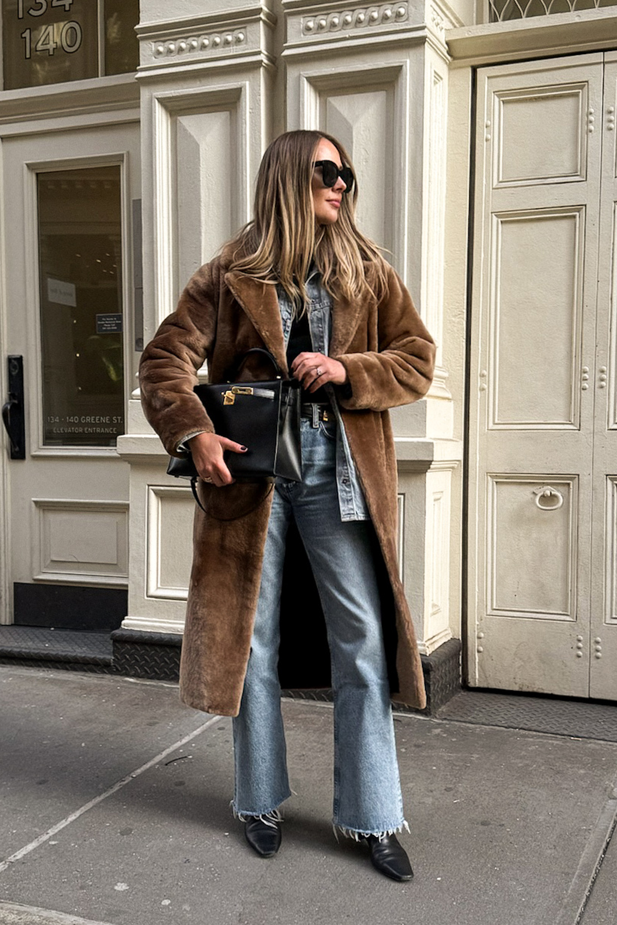Layered Denim and Faux Fur for Nashville Winter — Nashville Winter Outfits