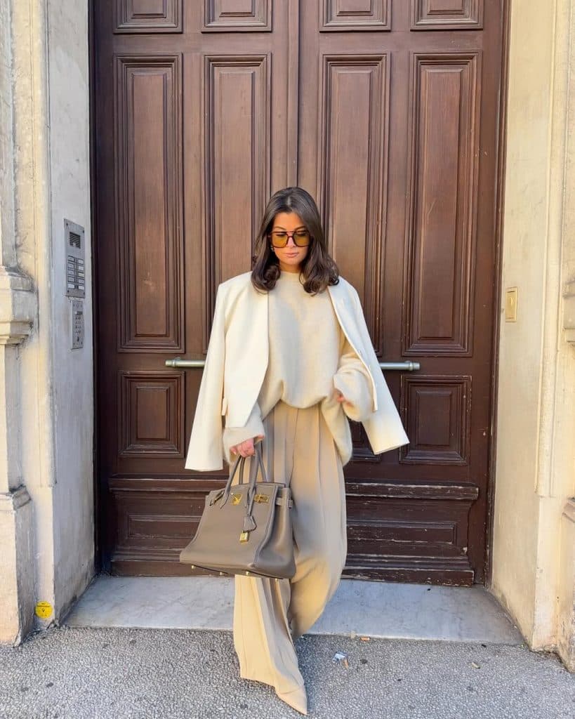 Knit Sweater Wool Blazer Outfit Idea — Winter Work Outfits