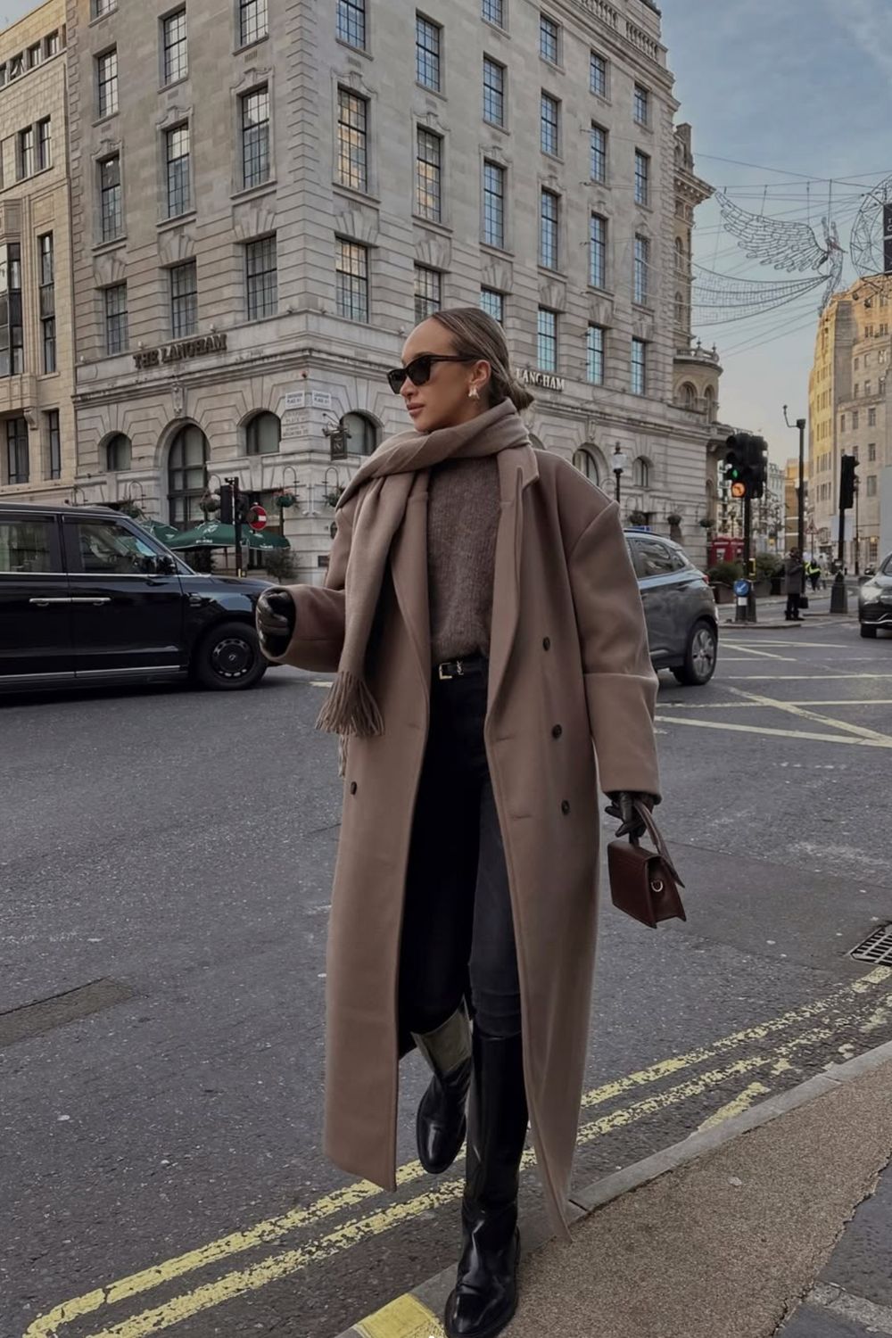 Long Camel Coat for Smart Casual City Outings — Europe Winter Outfits