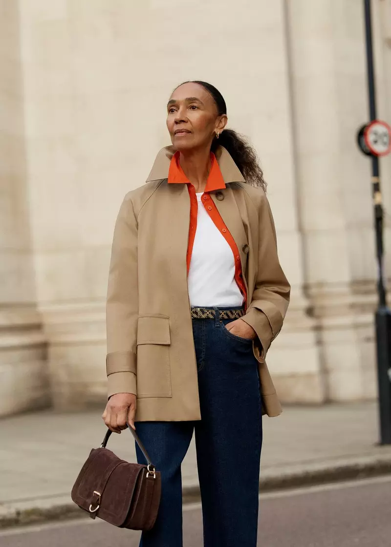 Black Patent Boots Smart Casual Polish: Beige Trench with Plaid Shirt — Car Coat Outfits