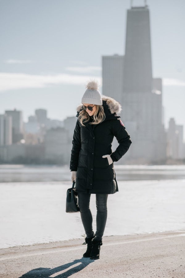 Ultimate Winter Warmth: Puffer Coat and Beanie — Chicago Winter Outfits