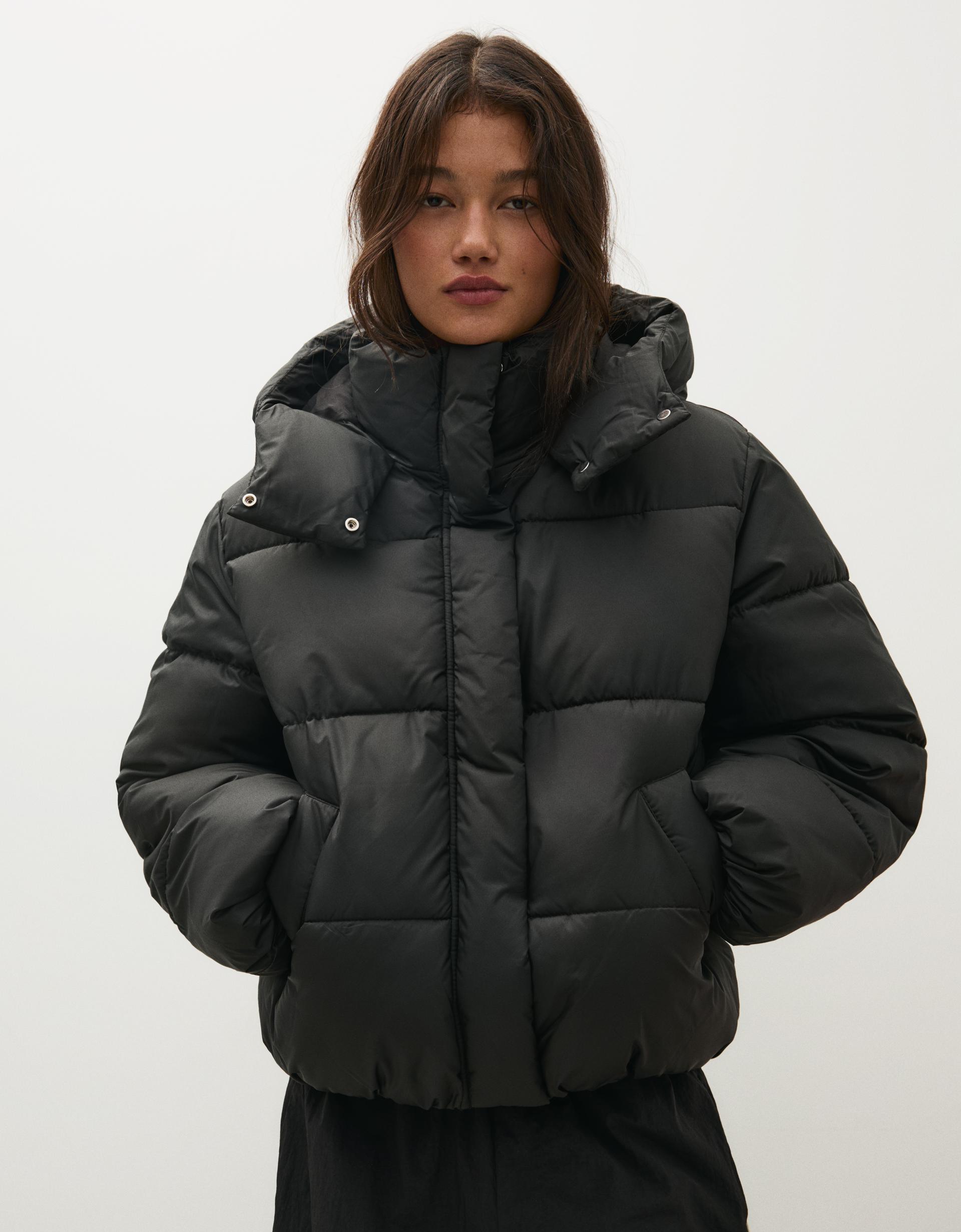Oversize hooded puffer jacket - Women | Bershka