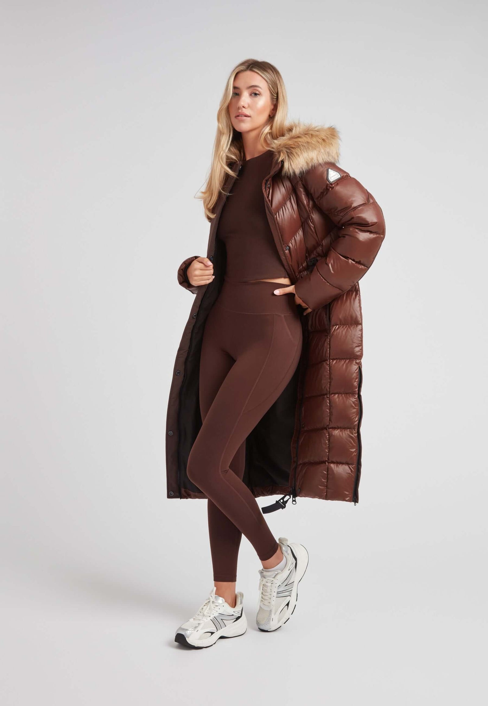 Cozy Puffer with Fur-Trimmed Hood Cozy Puffer with Fur-Trimmed Hood — Long Puffer Coat Outfits