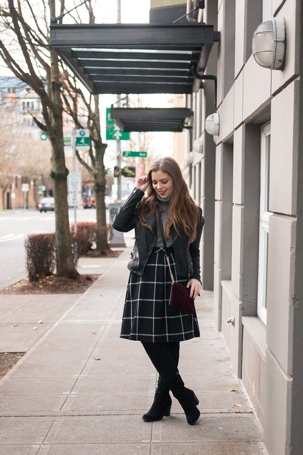 Textural Contrast: Double-Breasted Coat with Ripped Jeans Textural Contrast: Double-Breasted Coat with Ripped Jeans — Winter Dinner Outfits