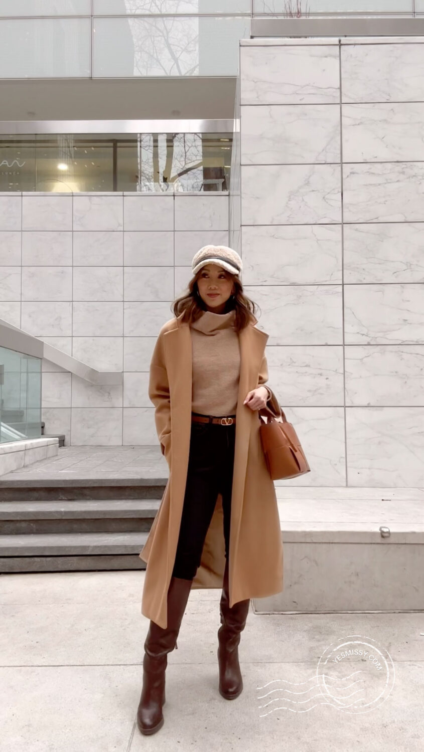 Camel Coat and Turtleneck for a Sophisticated Winter Ensemble — Comfy Winter Outfits