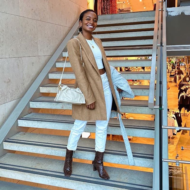 Camel Coat and Snake Print Boots for Petite Styling Camel Coat and Snake Print Boots for Petite Styling — Winter Outfits for Petite Women