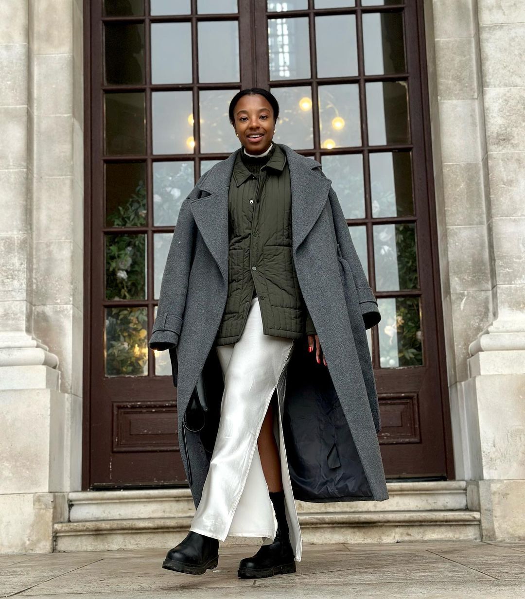 Black Chunky Boots Outfit Idea — Winter Layering Outfits