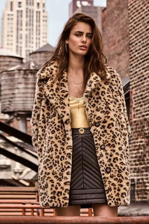 Black Leather Skirt Outfit Idea Black Leather Skirt Outfit Idea — Leopard Coat Outfits