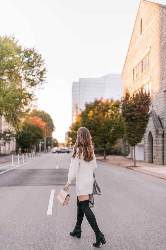 Tan Ankle Boots Outfit Idea Tan Ankle Boots Outfit Idea — Sweater Dress Outfits