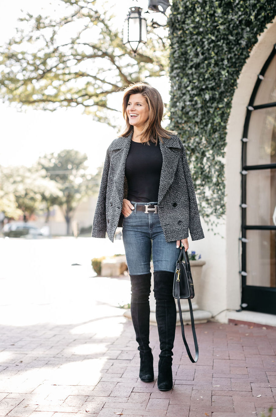 Smart Casual Black Over-the-Knee Boots with Jeans Smart Casual Black Over-the-Knee Boots with Jeans — Over the Knee Boots Outfits