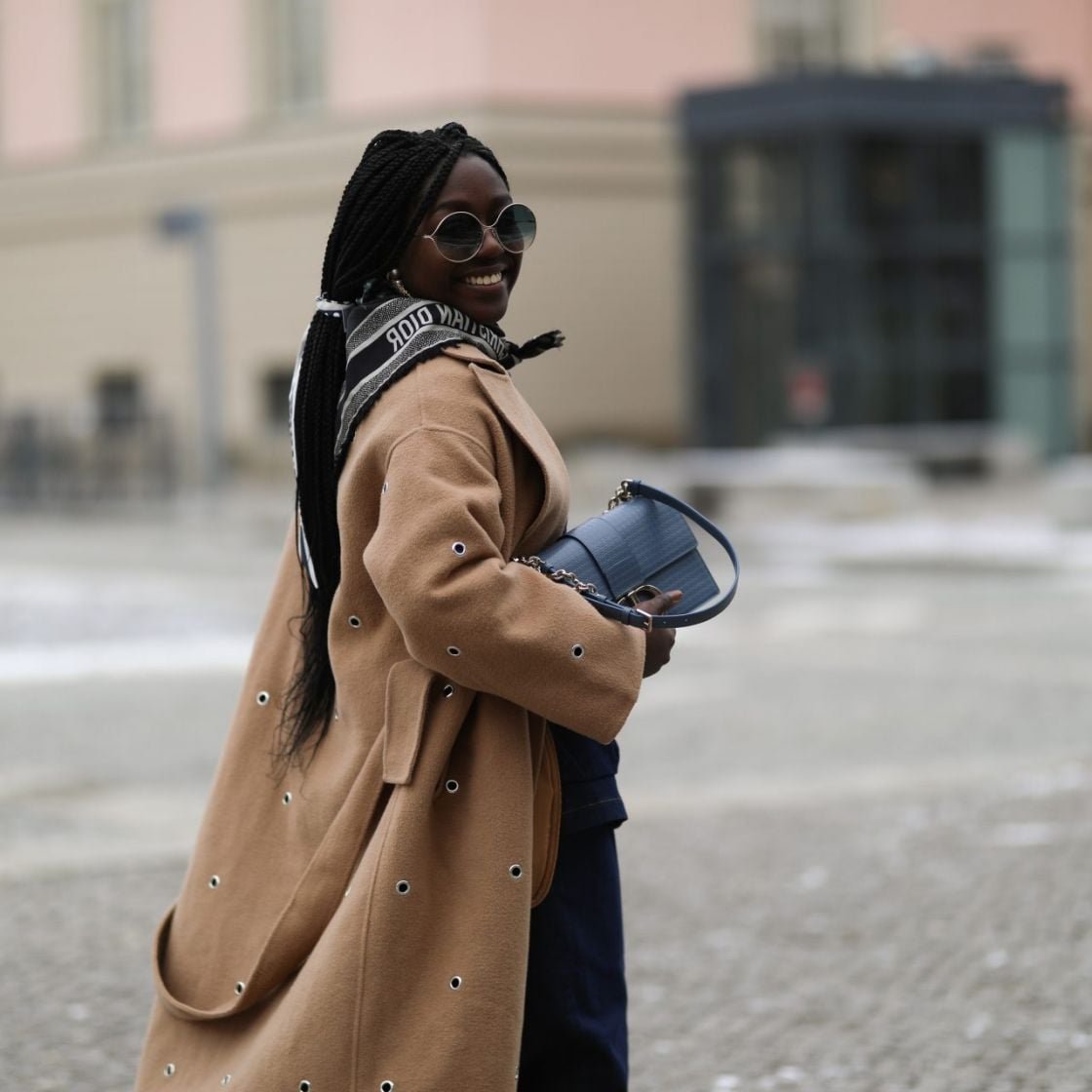 Light Brown Wool Coat with Pinstripe Trousers — Cold Weather Outfits