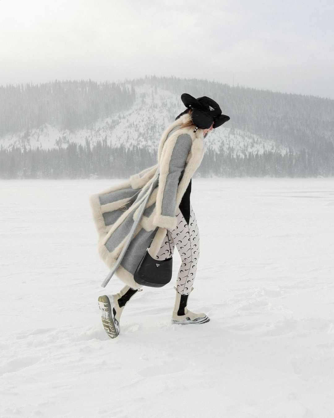 Striped Fur-Trimmed Coat: Striking Scandinavian Winter Outerwear — Scandinavian Winter Outfits