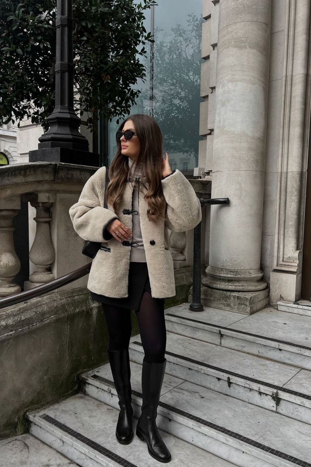 Teddy Coat with Mini Skirt for European Style — Europe Winter Outfits