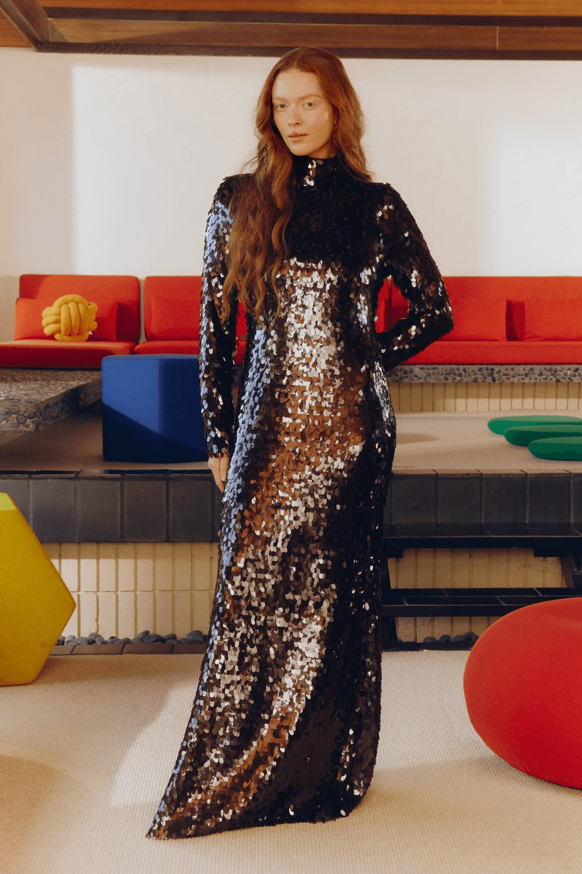 All-Over Sequin Long-Sleeved Dress for a Glamorous Birthday All-Over Sequin Long-Sleeved Dress for a Glamorous Birthday — Winter Birthday Outfits