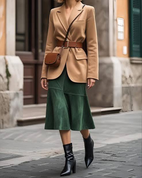 Smart Casual Polish: Black Pointed Boots with a Belted Blazer Smart Casual Polish: Black Pointed Boots with a Belted Blazer — Black Boots Outfits