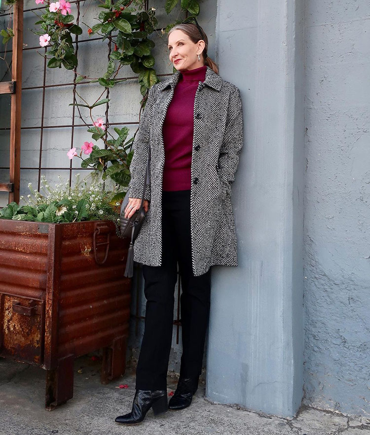 Black Pointed-Toe Ankle Boots Outfit Idea — Winter Work Outfits