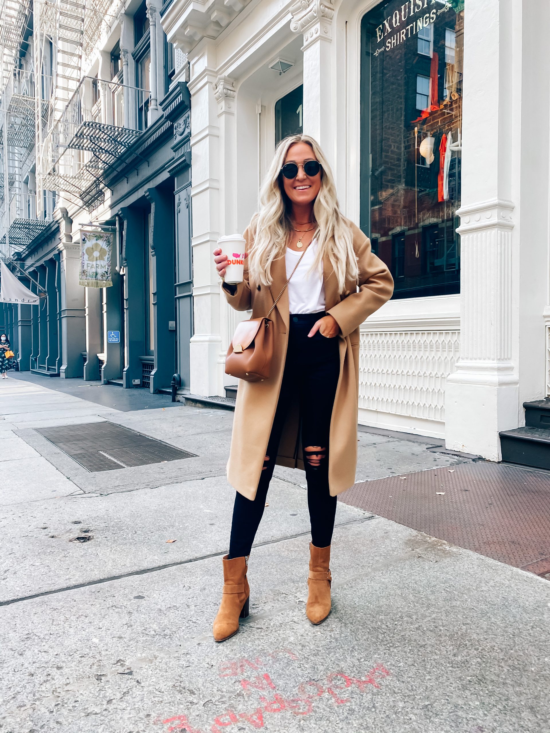Tan Suede Ankle Boots Outfit Idea Tan Suede Ankle Boots Outfit Idea — Camel Coat Outfits