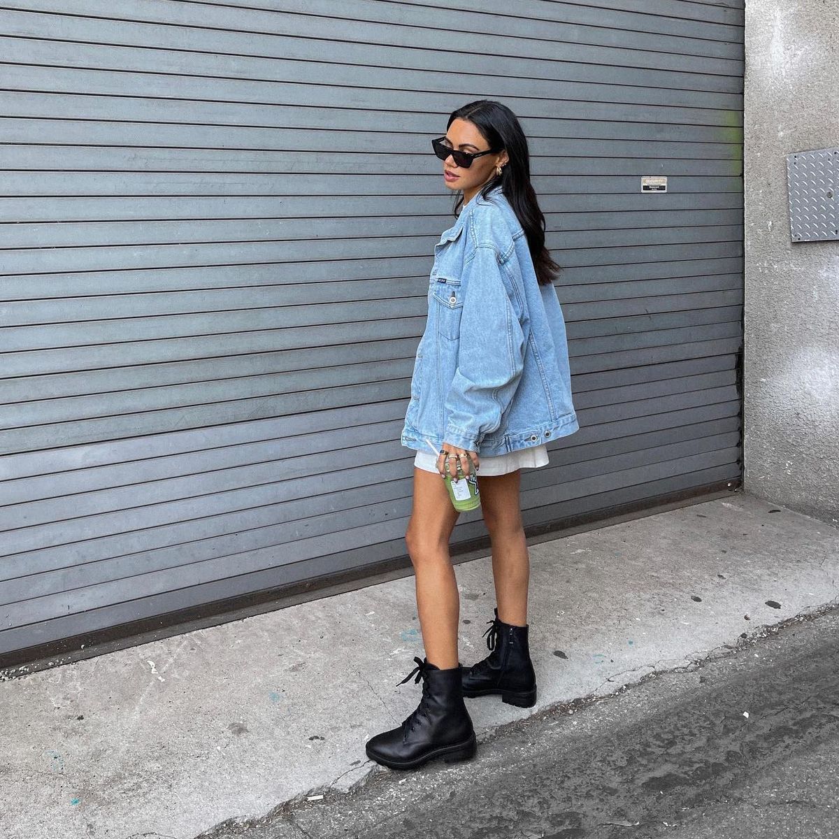Denim Cotton Outfit Idea Denim Cotton Outfit Idea — Combat Boots Outfits