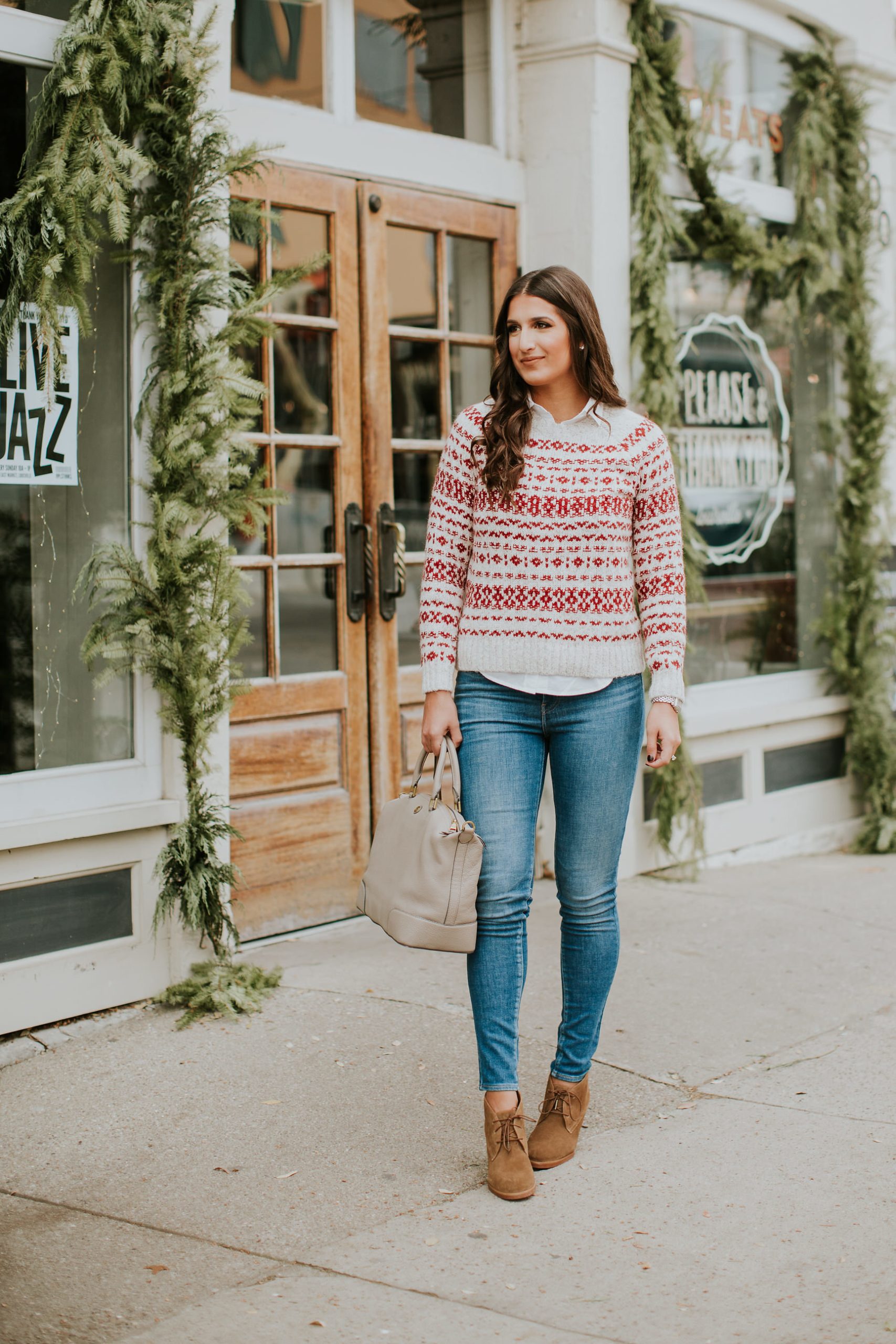 Classic Fair Isle and Denim Combination Classic Fair Isle and Denim Combination — Fair Isle Sweater Outfits