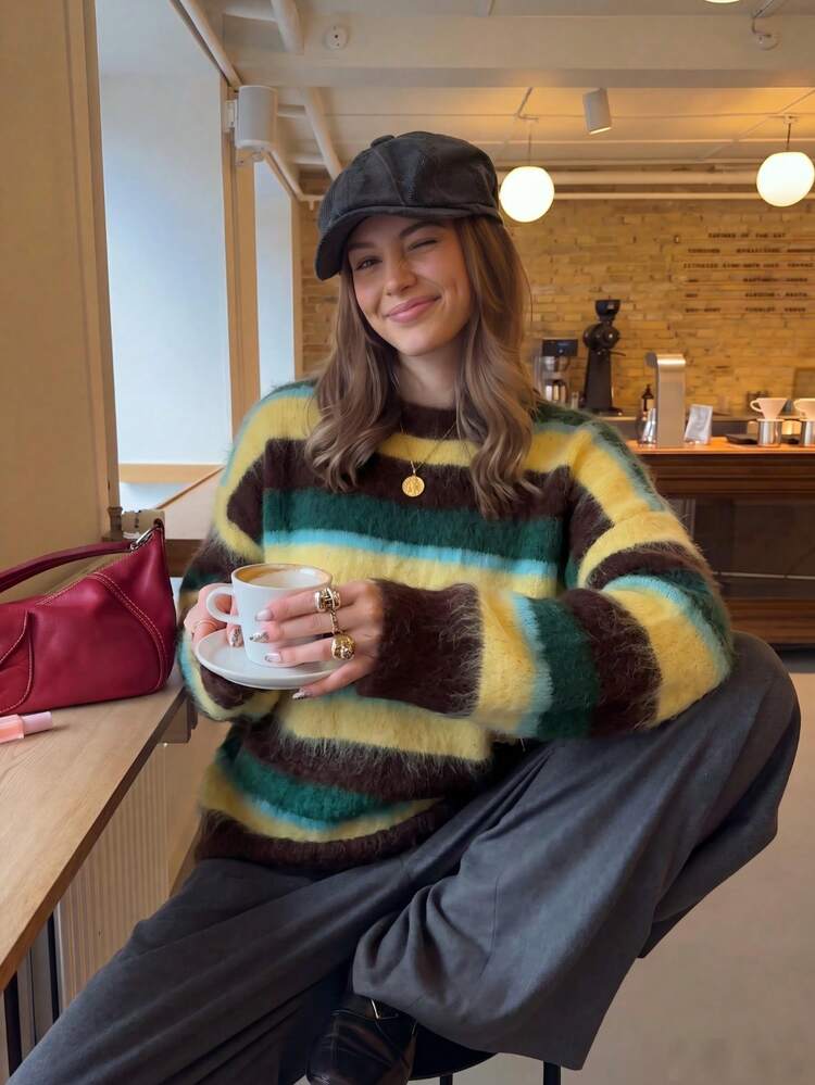 Dark Grey Trousers Outfit Idea Dark Grey Trousers Outfit Idea — Sweater Outfits